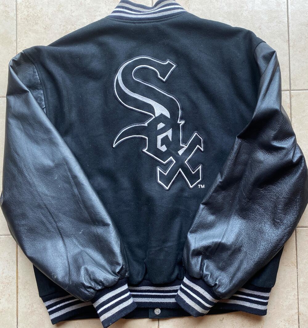 Chicago White Sox 90s JEFF HAMILTON bomber REVERSIBLE jacket L black MLB vintage